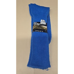 NOS VTG Men KMart Turbo Hi Bulk Crew Socks Blue Orlon Nylon Blend USA 6 - 12.5